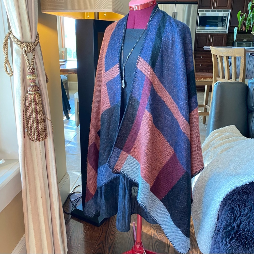 Aziza Wraps Shawl Blanket Scarf Poncho Winter Warm Scarves Cape Shawl